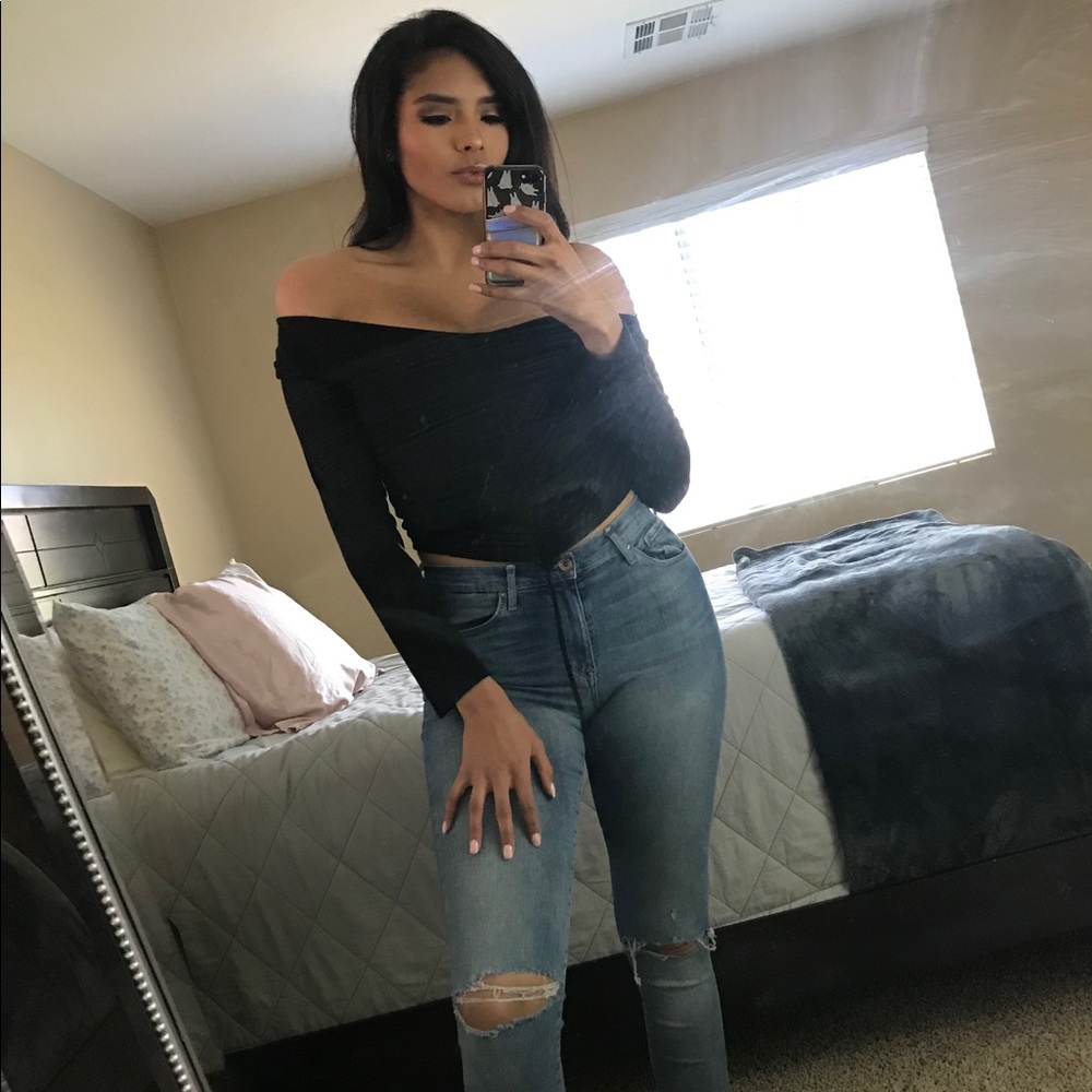 Black long sleeve top